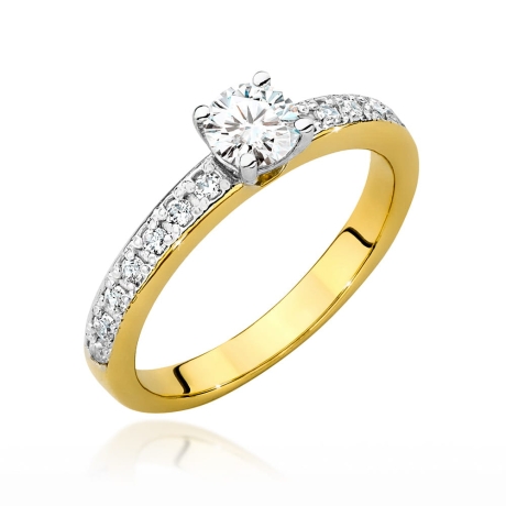 Przejdź do produktu Pierścionek zaręczynowy z żółtego złota z brylantem 0,40ct Fire Of Love 