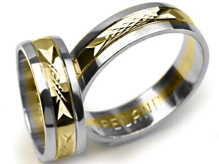 Przejdź do produktu Obrączki ślubne dwukolorowe półokrągłe 6mm Premium 