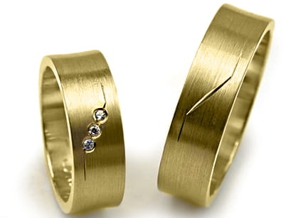 Przejdź do produktu Obrączki ślubne z żółtego złota wklęsłe z cyrkoniami 6mm Premium