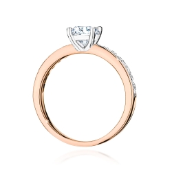 Pierścionek zaręczynowy z różowego złota z centralnym diamentem 0,70ct Fire Of Love
