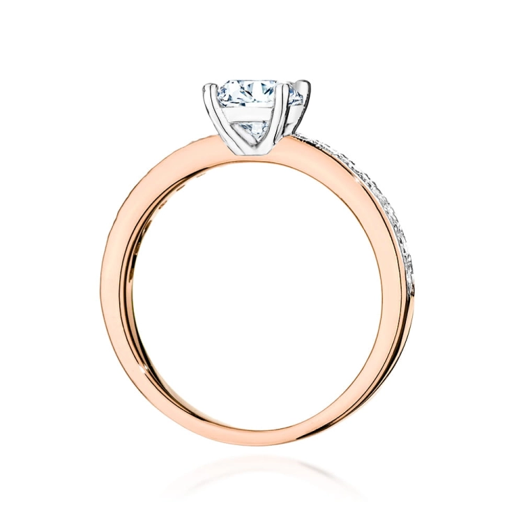 Pierścionek zaręczynowy z różowego złota z centralnym diamentem 0,70ct Fire Of Love