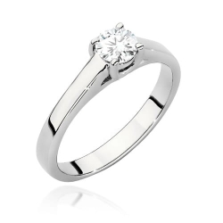 Pierścionek zaręczynowy z białego złota z diamentem 0,40ct Fire Of Love