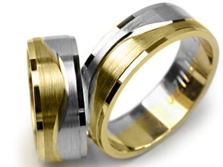 Przejdź do produktu Obrączki ślubne dwukolorowe płaskie 7mm Premium