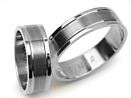 Obrączki ślubne z białego złota płaskie 6mm Premium P-KINGA-b