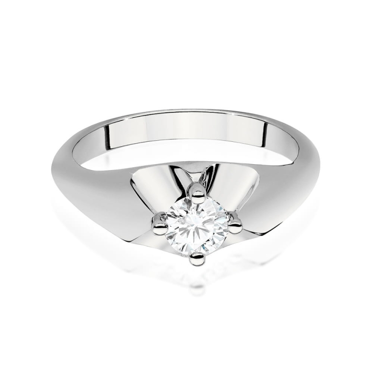 Pierścionek zaręczynowy z białego złota z brylantem 0,40ct Fire Of Love