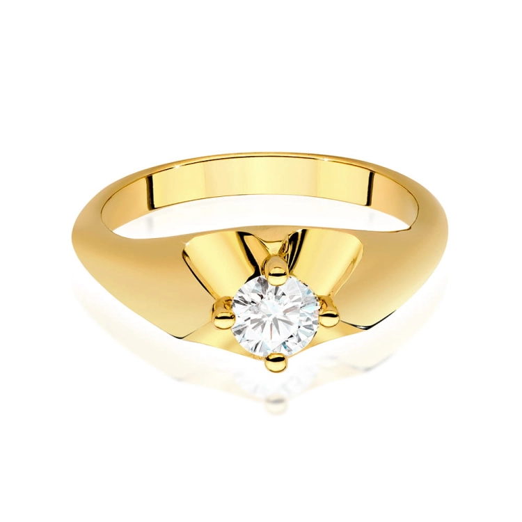 Pierścionek zaręczynowy z żółtego złota z brylantem 0,40ct Fire Of Love