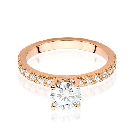Przejdź do produktu Pierścionek zaręczynowy z różowego złota z centralnym diamentem 0,70ct Fire Of Love