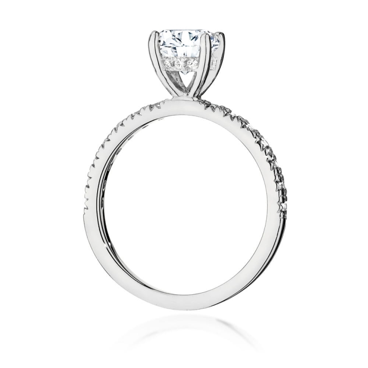 Pierścionek zaręczynowy z białego złota z centralnym diamentem 1,00ct Fire Of Love