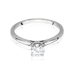 Pierścionek zaręczynowy z białego złota z centralnym diamentem 0,50ct Fire Of Love