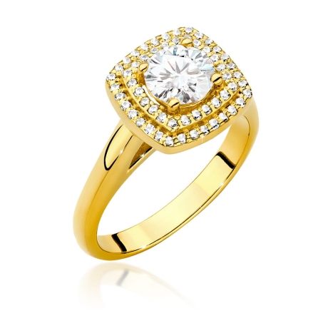 Przejdź do produktu Pierścionek zaręczynowy z żółtego złota z centralnym diamentem 0,70ct Fire Of Love 