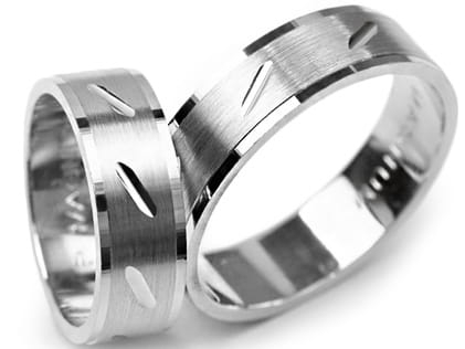 Obrączki ślubne z białego złota płaskie 6mm Premium P-MAGNUM-b