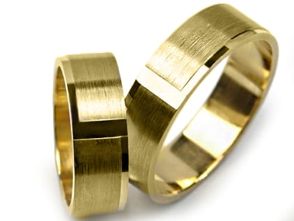 Obrączki ślubne z żółtego złota płaskie 6mm Premium P-MARTIN