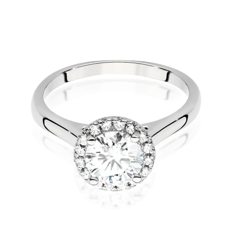 Przejdź do produktu Pierścionek zaręczynowy z białego złota z centralnym brylantem 1,00ct Fire Of Love