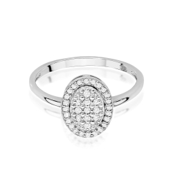 Pierścionek zaręczynowy z białego złota z diamentami 0,20ct Fire Of Love
