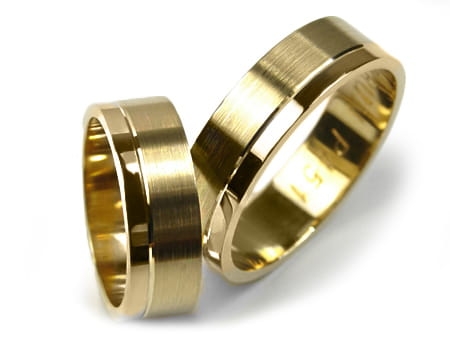 Obrączki ślubne z żółtego złota płaskie 6mm Premium P-451