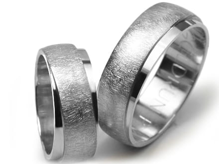 Obrączki ślubne z białego złota półokrągłe 7mm Premium P-452-b