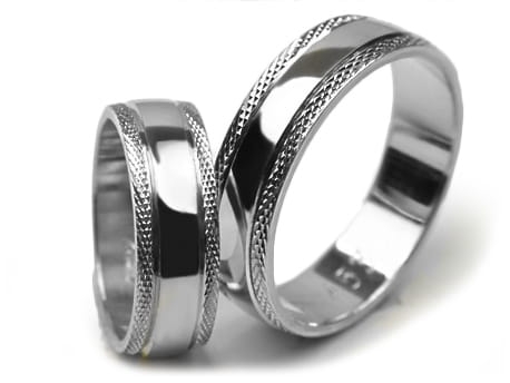 Obrączki ślubne z białego złota półokrągłe 6mm Premium P-453-b