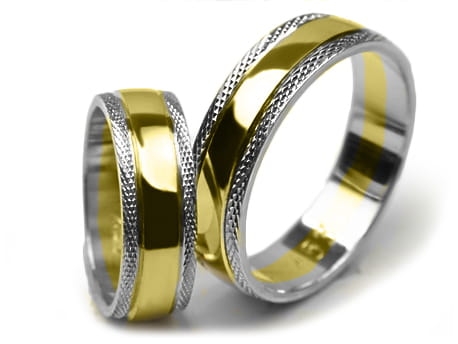 Przejdź do produktu Obrączki ślubne dwukolorowe półokrągłe 6mm Premium