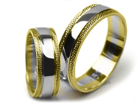 Przejdź do produktu Obrączki ślubne dwukolorowe półokrągłe 6mm Premium