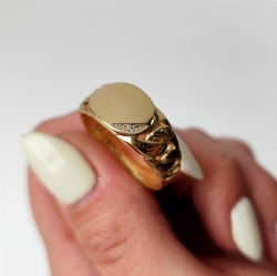 Sygnet z żółtego złota 585 z cyrkonią Be Unique