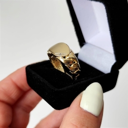 Sygnet z żółtego złota 585 z cyrkonią Be Unique