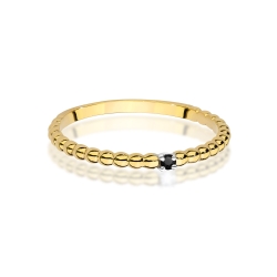 Pierścionek zaręczynowy z żółtego złota z czarnym diamentem 0,02ct Fire Of Love