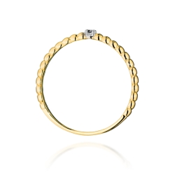 Pierścionek zaręczynowy z żółtego złota z czarnym diamentem 0,02ct Fire Of Love