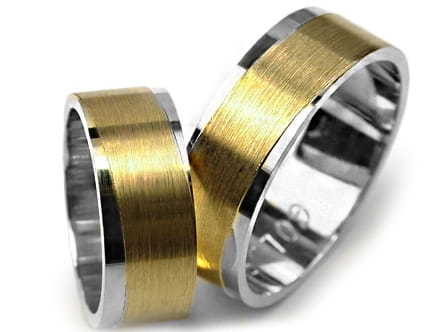 Przejdź do produktu Obrączki ślubne dwukolorowe płaskie 7mm Premium