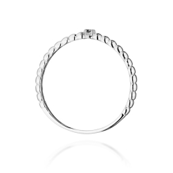 Pierścionek zaręczynowy z białego złota z czarnym diamentem 0,02ct Fire Of Love