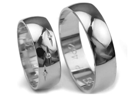 Przejdź do produktu Obrączki ślubne z białego złota półokrągłe z cyrkoniami 6mm Premium 