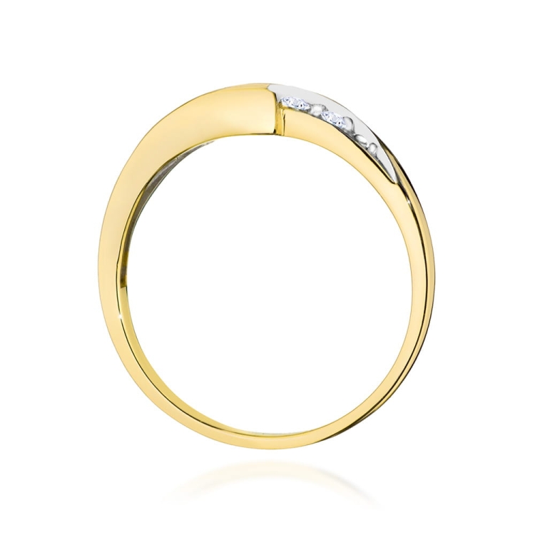 Pierścionek zaręczynowy z żółtego złota z rubinem i diamentami 0,06ct Fire Of Love