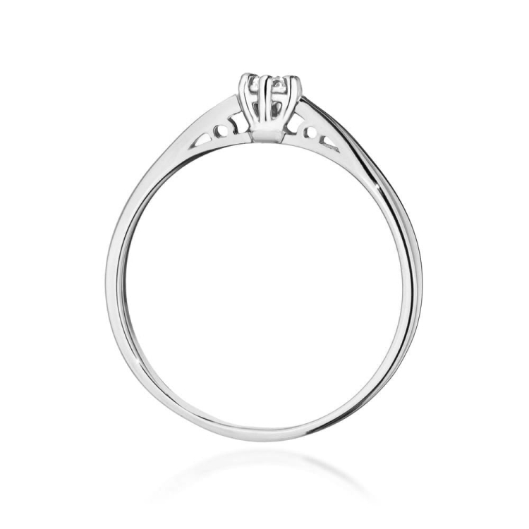 Pierścionek zaręczynowy z białego złota z diamentem 0,08ct Fire Of Love