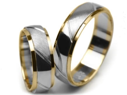 Przejdź do produktu Obrączki ślubne dwukolorowe półokrągłe 6mm Premium 