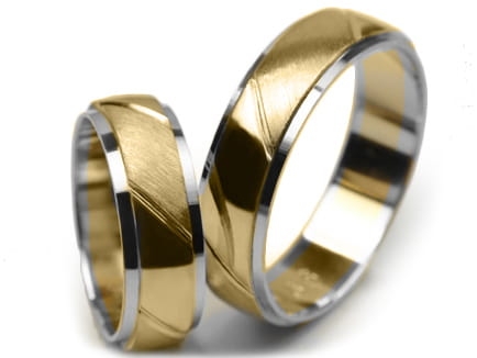 Przejdź do produktu Obrączki ślubne dwukolorowe półokrągłe 6mm Premium 