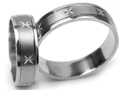 Obrączki ślubne z białego złota półokrągłe 6mm Premium  P-471-b