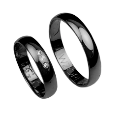 Klasyczne obrączki ślubne z czarnego złota okrągłe 4mm Czarne złoto