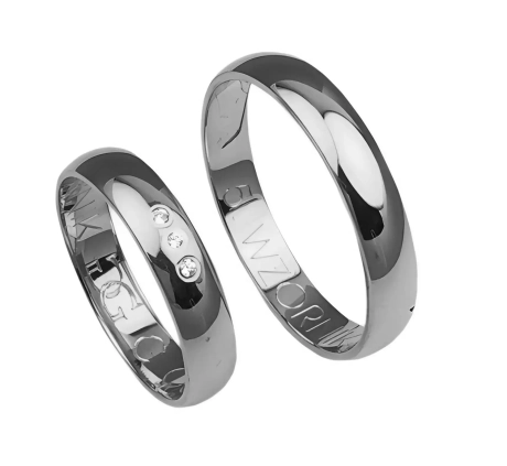 Przejdź do produktu Klasyczne obrączki ślubne z białego złota okrągłe 4mm Classic C003