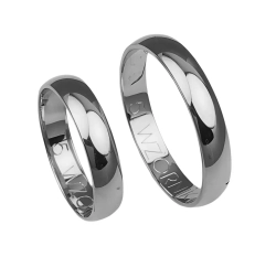 Klasyczne obrączki ślubne z białego złota okrągłe 4mm Casual