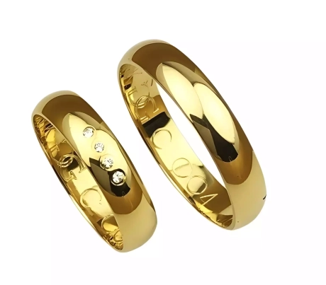 Przejdź do produktu Klasyczne obrączki ślubne z żółtego złota okrągłe 4,5mm Classic C004 