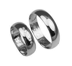 Klasyczne obrączki ślubne z białego złota okrągłe 5,5mm Casual