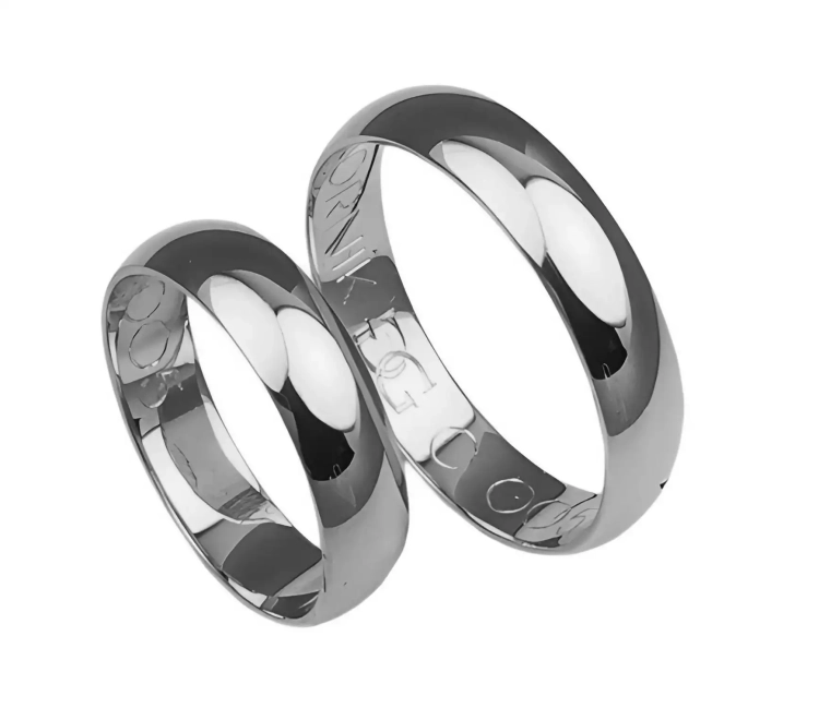 Klasyczne obrączki ślubne z białego złota okrągłe 5,5mm Casual