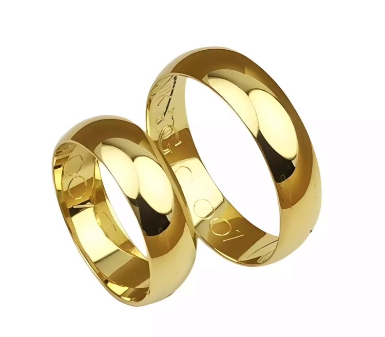 Klasyczne obrączki ślubne z żółtego złota okrągłe 6mm Casual