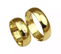 Klasyczne obrączki ślubne z żółtego złota okrągłe 6mm Casual