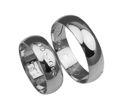 Klasyczne obrączki ślubne z białego złota okrągłe 6mm Casual