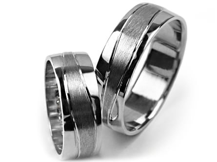 Obrączki ślubne z białego złota półokrągłe 7mm Premium P-475-b