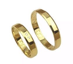 Obrączki ślubne fazowane z żółtego złota 3,5mm Casual