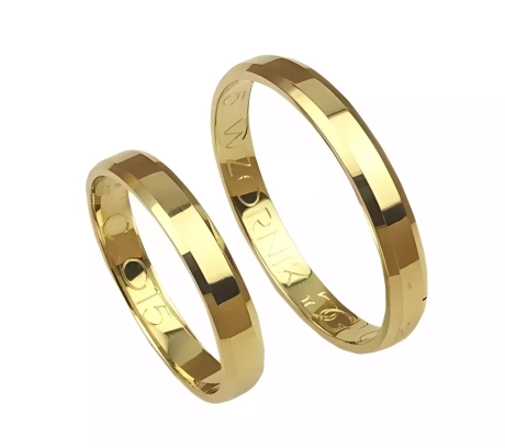 Przejdź do produktu Obrączki ślubne fazowane z żółtego złota 3,5mm Classic C016