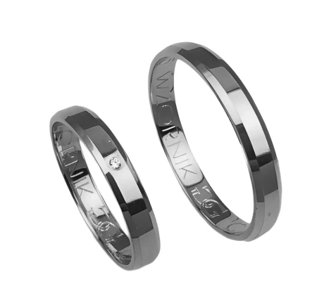 Przejdź do produktu Obrączki ślubne fazowane z białego złota 3mm Classic C015