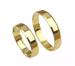 Obrączki ślubne fazowane z żółtego złota 4,5mm Casual