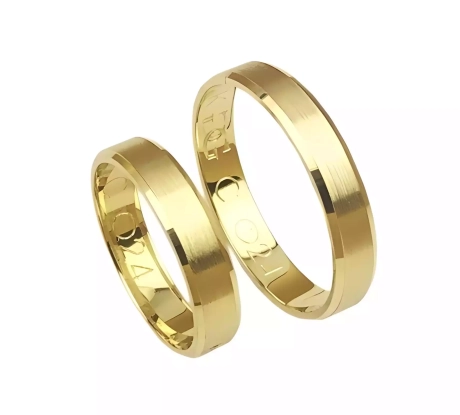 Przejdź do produktu Fazowane obrączki ślubne z żółtego złota 4mm Classic C024